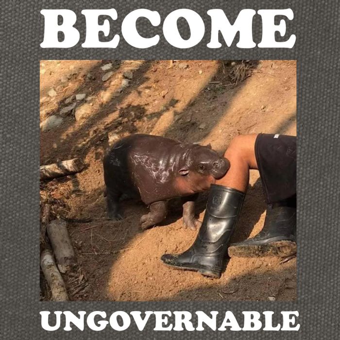 Moo Deng Become Ungovernable Cotton Canvas Backpack