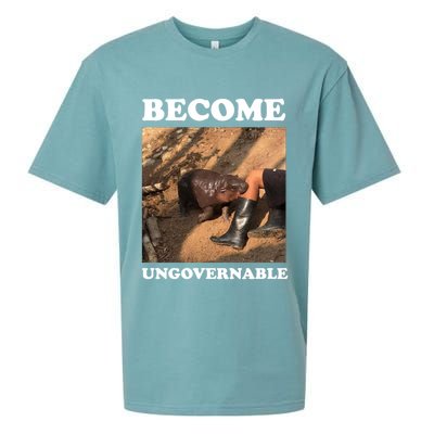 Moo Deng Become Ungovernable Sueded Cloud Jersey T-Shirt