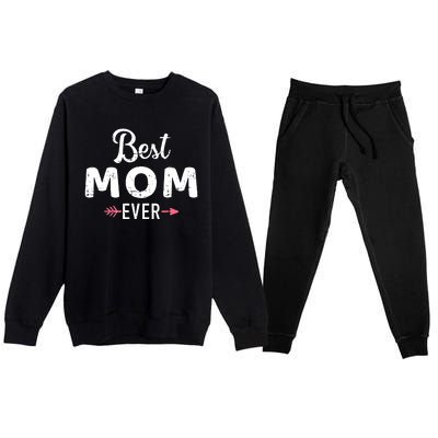 Mothers Day Best Mom Ever Premium Crewneck Sweatsuit Set