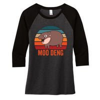 Moo Deng Baby Hippo Zoo Baby Hippo Vintage Women's Tri-Blend 3/4-Sleeve Raglan Shirt