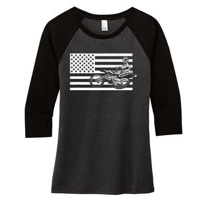 Motocross Dirt Bike Apparel Dirt Bike Motocross Women's Tri-Blend 3/4-Sleeve Raglan Shirt