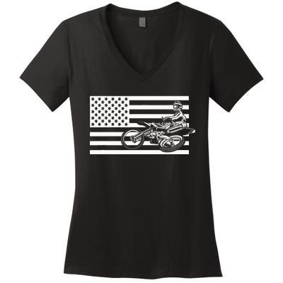 Motocross Dirt Bike Apparel Dirt Bike Motocross Women's V-Neck T-Shirt