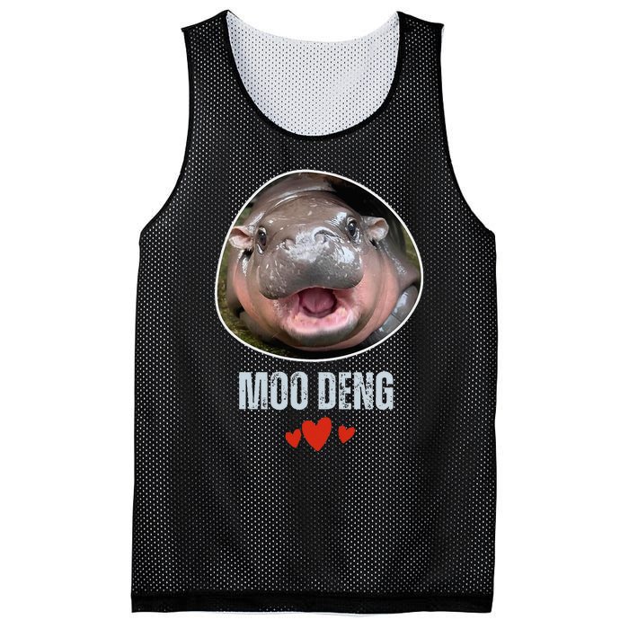 Moo Deng Bouncy Pig In Thai Picture The Cute Baby Hippo Mesh Reversible Basketball Jersey Tank