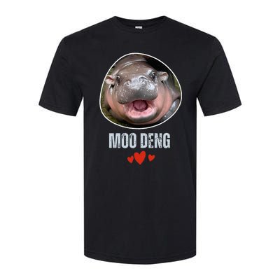 Moo Deng Bouncy Pig In Thai Picture The Cute Baby Hippo Softstyle® CVC T-Shirt