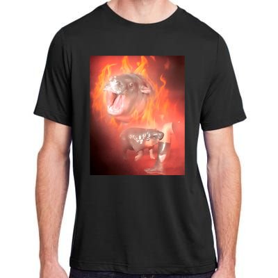 Moo Deng Bouncy Pig In Thai Fire Picture The Cute Baby Hippo Adult ChromaSoft Performance T-Shirt