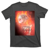 Moo Deng Bouncy Pig In Thai Fire Picture The Cute Baby Hippo T-Shirt