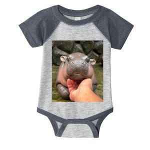 Moo Deng Bouncy Pig In Thai Picture The Cute Baby Hippo Moo Deng Lovers Infant Baby Jersey Bodysuit