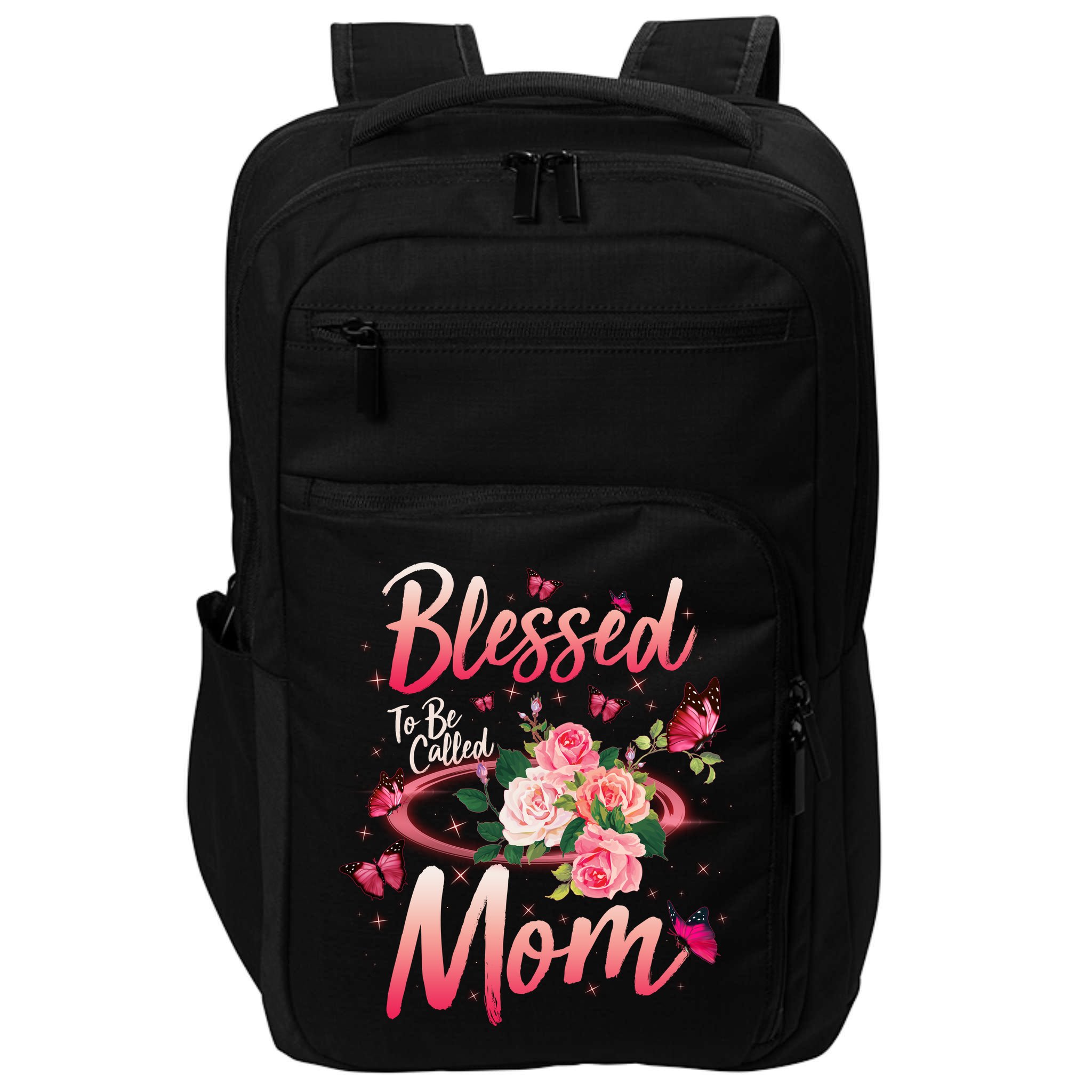 Mother's Day Blessed To Be Called Mom Butterflies And Roses Impact Tech Backpack