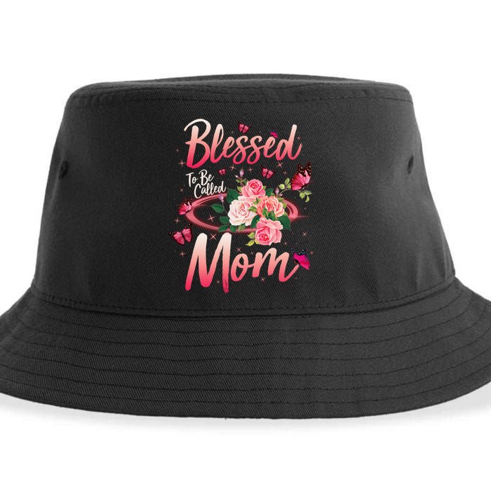 Mother's Day Blessed To Be Called Mom Butterflies And Roses Sustainable Bucket Hat