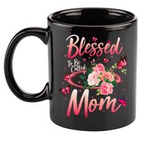 Mother's Day Blessed To Be Called Mom Butterflies And Roses 11oz C Handle Ceramic Mug