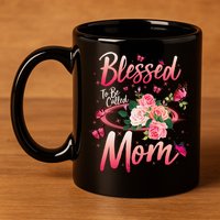 Mother's Day Blessed To Be Called Mom Butterflies And Roses 11oz C Handle Ceramic Mug