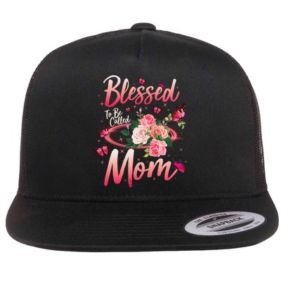 Mother's Day Blessed To Be Called Mom Butterflies And Roses Flatbill Hat