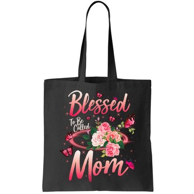Mother's Day Blessed To Be Called Mom Butterflies And Roses Bag
