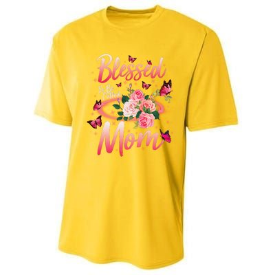 Mother's Day Blessed To Be Called Mom Butterflies And Roses Performance Sprint T-Shirt