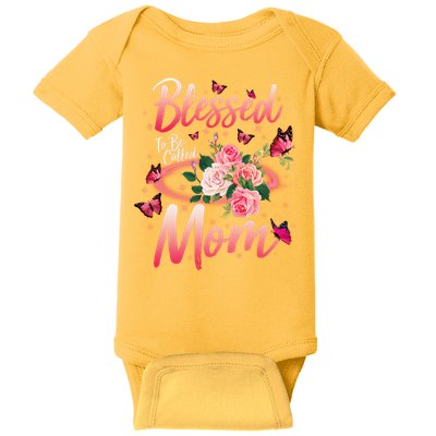 Mother's Day Blessed To Be Called Mom Butterflies And Roses Baby Bodysuit