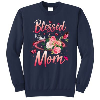 Mother's Day Blessed To Be Called Mom Butterflies And Roses Sweatshirt