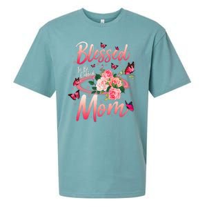 Mother's Day Blessed To Be Called Mom Butterflies And Roses Sueded Cloud Jersey T-Shirt