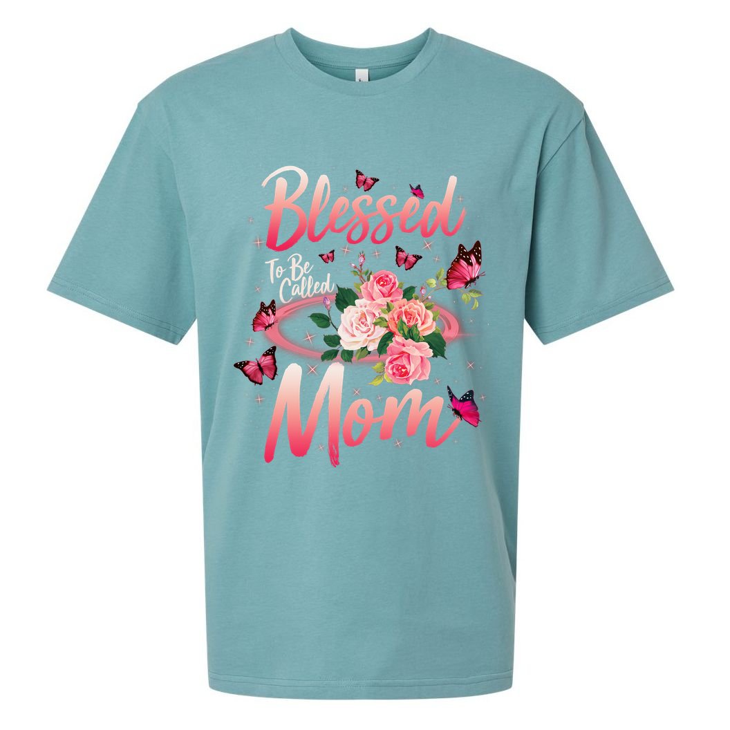 Mother's Day Blessed To Be Called Mom Butterflies And Roses Sueded Cloud Jersey T-Shirt