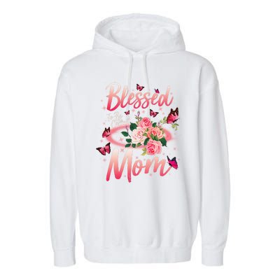 Mother's Day Blessed To Be Called Mom Butterflies And Roses Garment-Dyed Fleece Hoodie