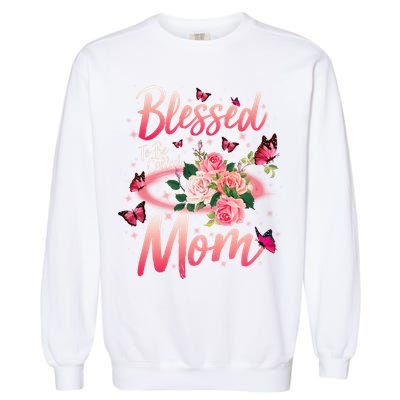 Mother's Day Blessed To Be Called Mom Butterflies And Roses Garment-Dyed Sweatshirt