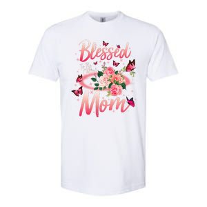 Mother's Day Blessed To Be Called Mom Butterflies And Roses Softstyle CVC T-Shirt