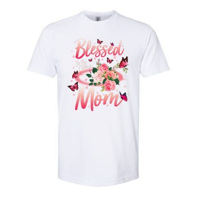 Mother's Day Blessed To Be Called Mom Butterflies And Roses Softstyle CVC T-Shirt