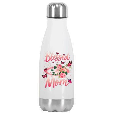 Mother's Day Blessed To Be Called Mom Butterflies And Roses Stainless Steel Insulated Water Bottle