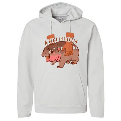 Moo Deng Bouncy Pig In Thai Performance Fleece Hoodie