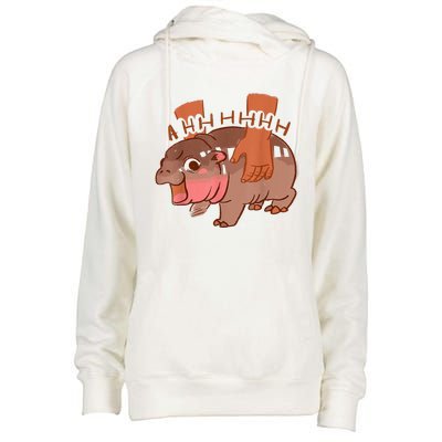 Moo Deng Bouncy Pig In Thai Womens Funnel Neck Pullover Hood