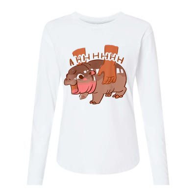 Moo Deng Bouncy Pig In Thai Womens Cotton Relaxed Long Sleeve T-Shirt