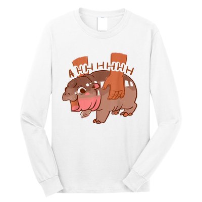 Moo Deng Bouncy Pig In Thai Long Sleeve Shirt