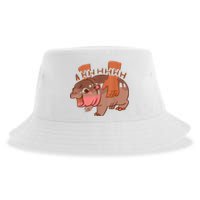 Moo Deng Bouncy Pig In Thai Sustainable Bucket Hat