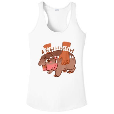 Moo Deng Bouncy Pig In Thai Ladies PosiCharge Competitor Racerback Tank