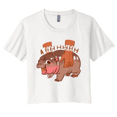 Moo Deng Bouncy Pig In Thai Women's Crop Top Tee