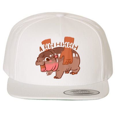 Moo Deng Bouncy Pig In Thai Wool Snapback Cap