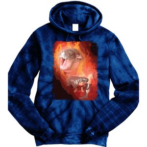 Moo Deng Bouncy Pig In Thai Fire Picture The Cute Baby Hippo Tie Dye Hoodie