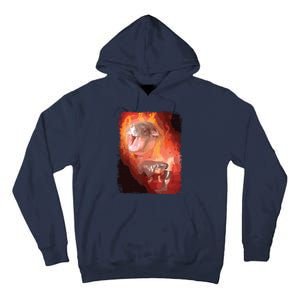 Moo Deng Bouncy Pig In Thai Fire Picture The Cute Baby Hippo Tall Hoodie