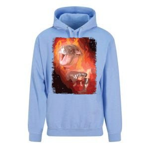 Moo Deng Bouncy Pig In Thai Fire Picture The Cute Baby Hippo Unisex Surf Hoodie