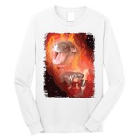 Moo Deng Bouncy Pig In Thai Fire Picture The Cute Baby Hippo Long Sleeve Shirt