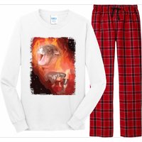 Moo Deng Bouncy Pig In Thai Fire Picture The Cute Baby Hippo Long Sleeve Pajama Set