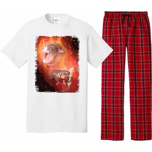 Moo Deng Bouncy Pig In Thai Fire Picture The Cute Baby Hippo Pajama Set