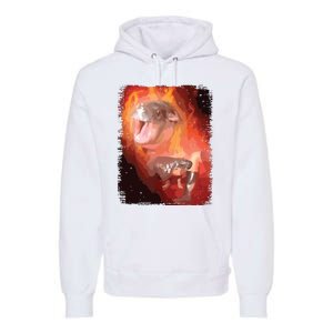 Moo Deng Bouncy Pig In Thai Fire Picture The Cute Baby Hippo Premium Hoodie