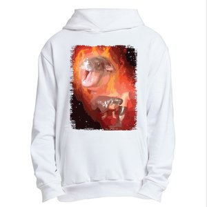 Moo Deng Bouncy Pig In Thai Fire Picture The Cute Baby Hippo Urban Pullover Hoodie