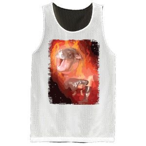 Moo Deng Bouncy Pig In Thai Fire Picture The Cute Baby Hippo Mesh Reversible Basketball Jersey Tank