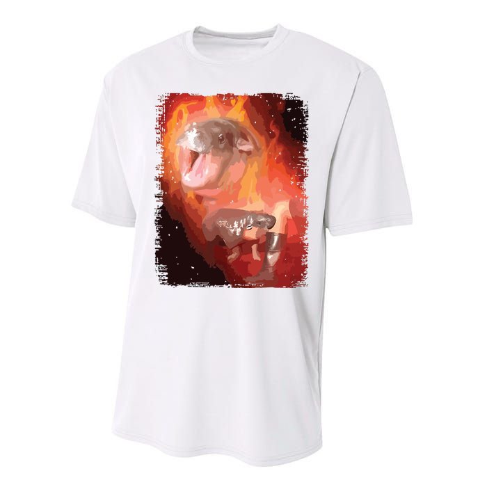 Moo Deng Bouncy Pig In Thai Fire Picture The Cute Baby Hippo Performance Sprint T-Shirt