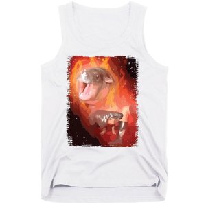 Moo Deng Bouncy Pig In Thai Fire Picture The Cute Baby Hippo Tank Top