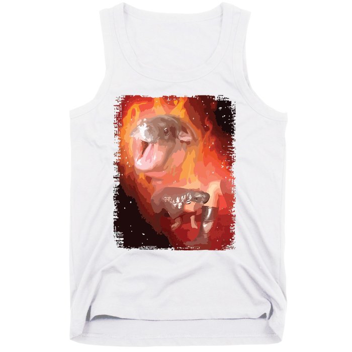 Moo Deng Bouncy Pig In Thai Fire Picture The Cute Baby Hippo Tank Top