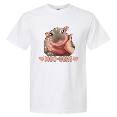 Moo Deng Bouncy Pig In Thai Picture The Cute Baby Hippo Moo Deng Cute Design Garment-Dyed Heavyweight T-Shirt