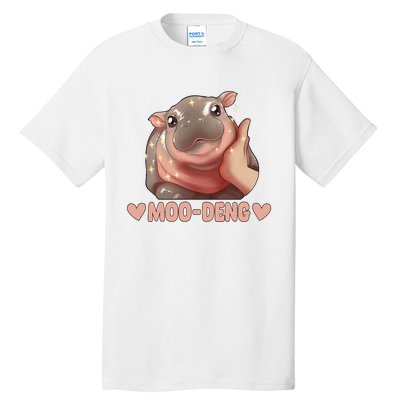 Moo Deng Bouncy Pig In Thai Picture The Cute Baby Hippo Moo Deng Cute Design Tall T-Shirt