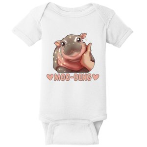 Moo Deng Bouncy Pig In Thai Picture The Cute Baby Hippo Moo Deng Cute Design Baby Bodysuit